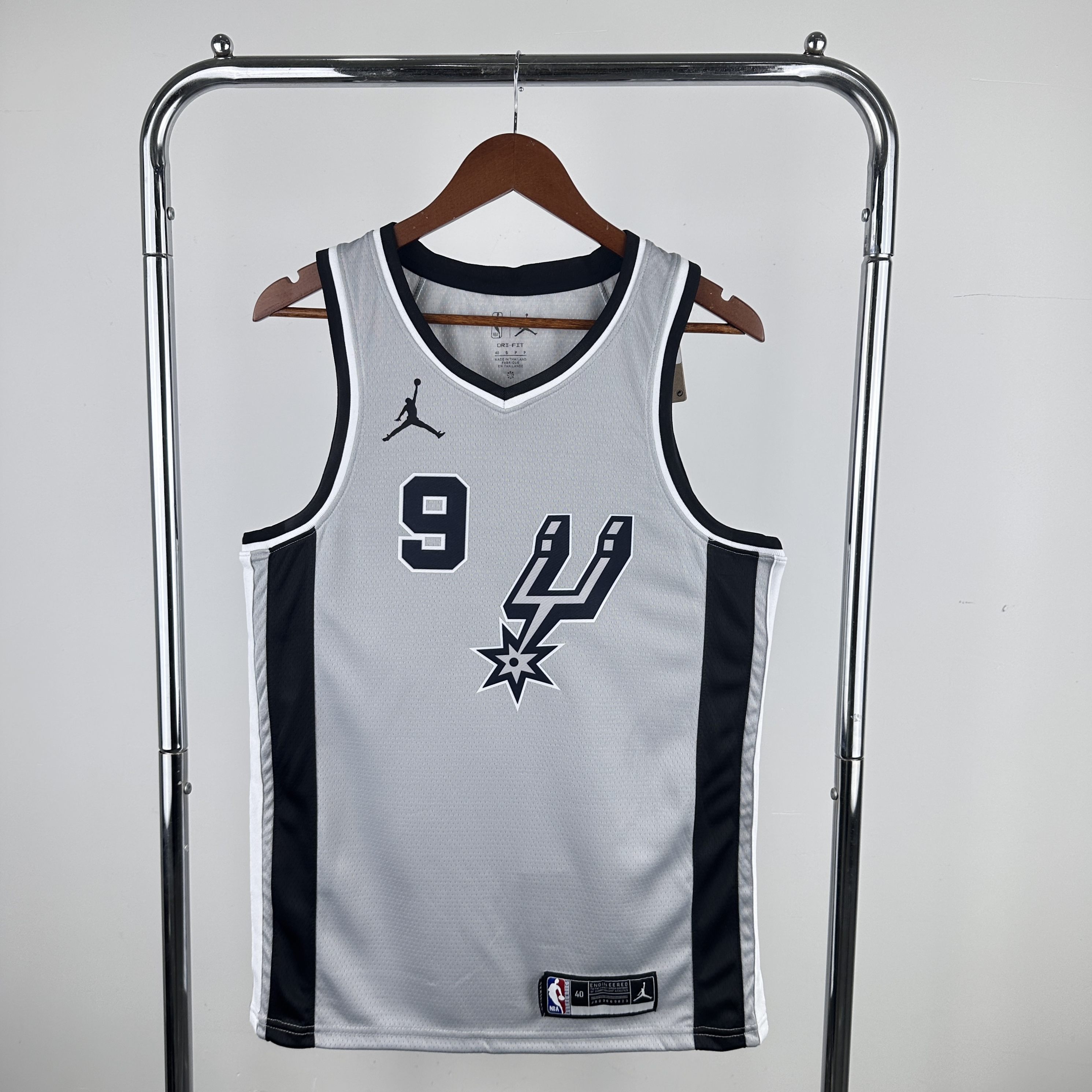 Men San Antonio Spurs #9 Parker Grey NBA 2024 Jersey->->NBA Jersey